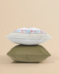 Avinya – Block Print & Velvet Cushion Cover (D2)