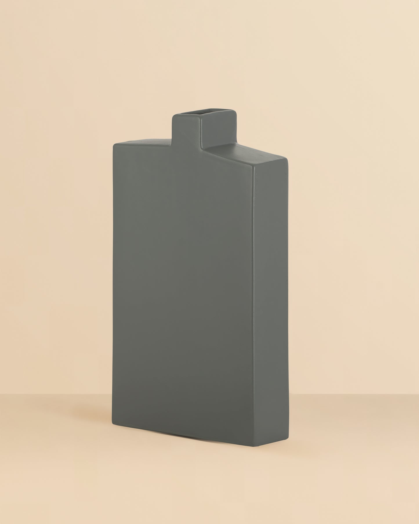 Long Neck Trapezoid Vase – Charcoal Grey