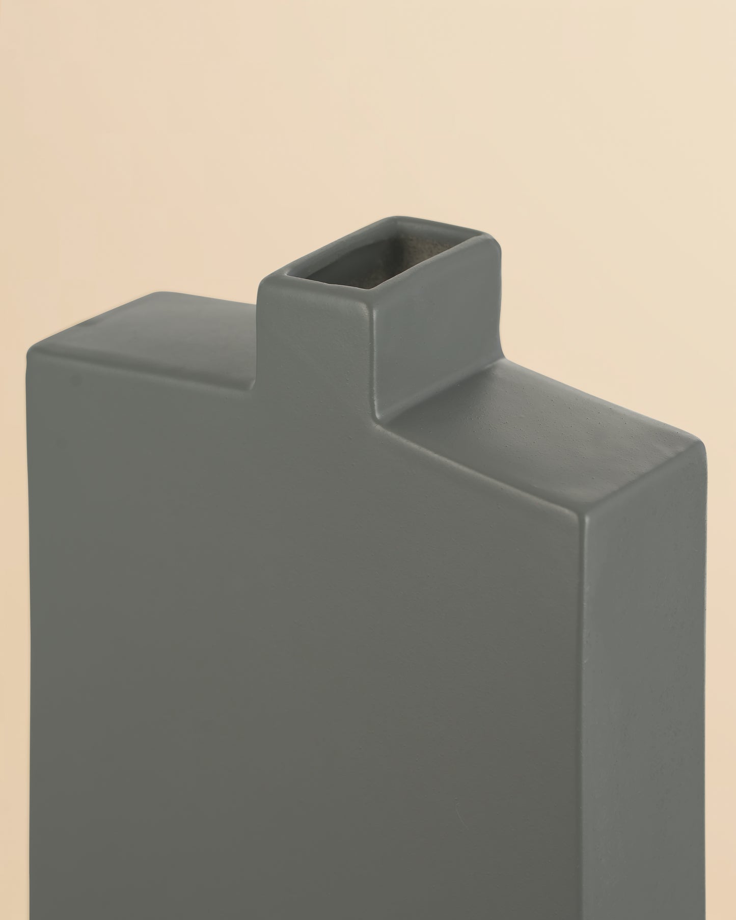 Long Neck Trapezoid Vase – Charcoal Grey