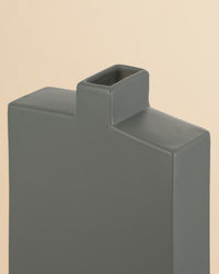 Long Neck Trapezoid Vase – Charcoal Grey