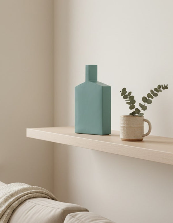 Long Neck Trapezoid Ceramic Vase