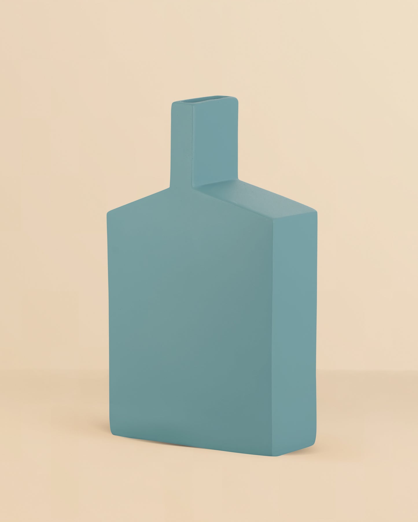 Long Neck Trapezoid Vase – Turquoise Blue