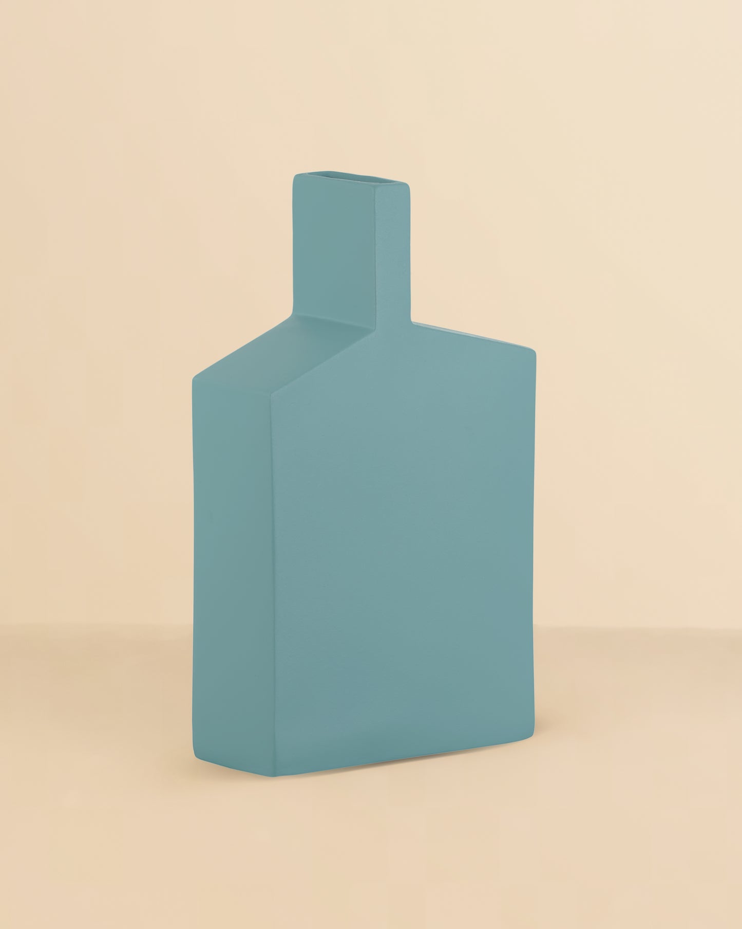 Long Neck Trapezoid Vase – Turquoise Blue