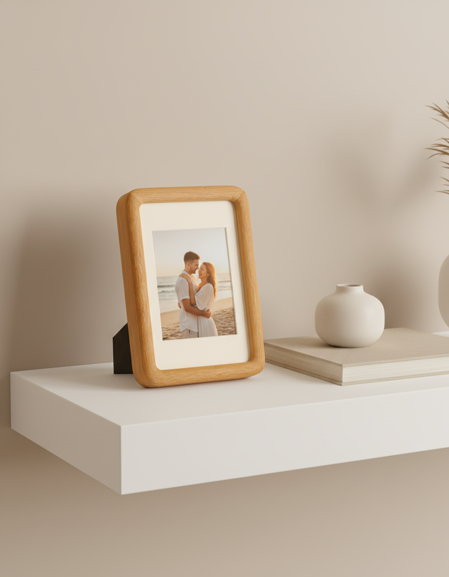 Glimpse Natural Wooden Photo Frame - Teak Beige