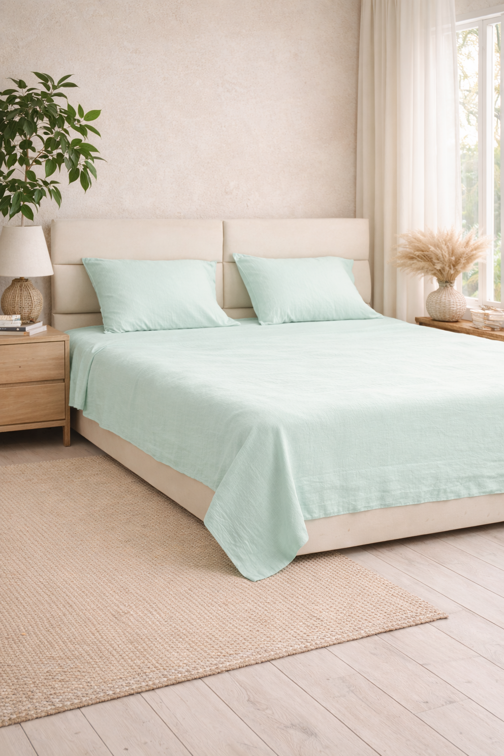 Erin - Pre Washed 100% Flax Linen Bedsheet Set.