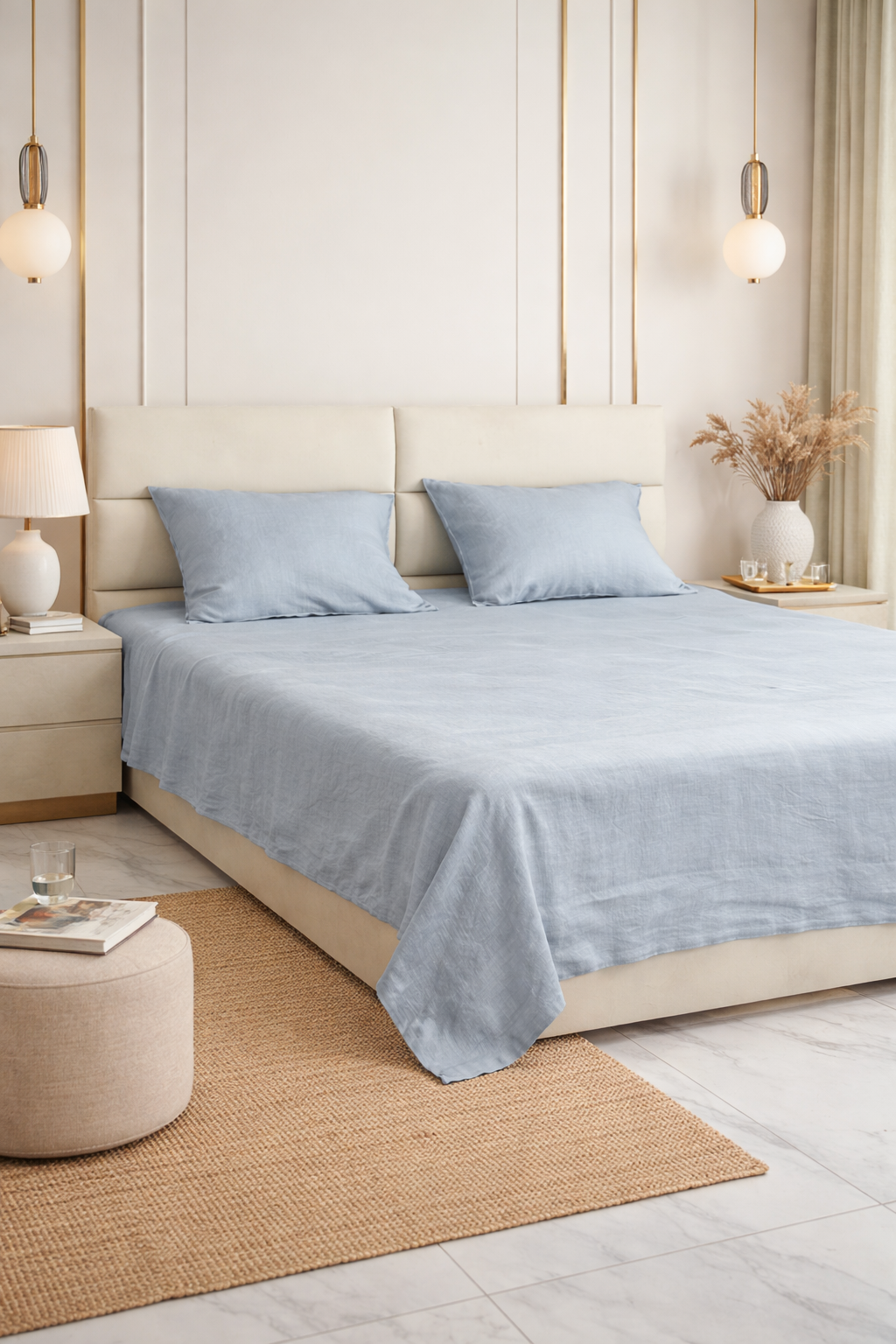 Erin - Pre Washed 100% Flax Linen Bedsheet Set.