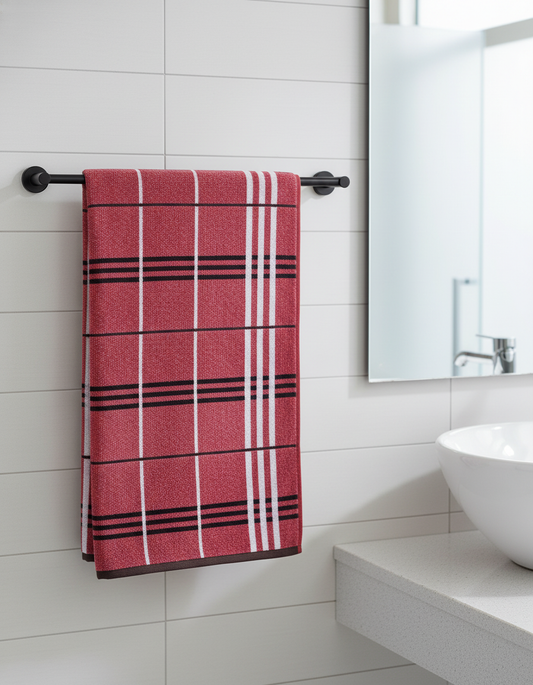 Emara Plaid 100% Premium Velour Cotton Towel