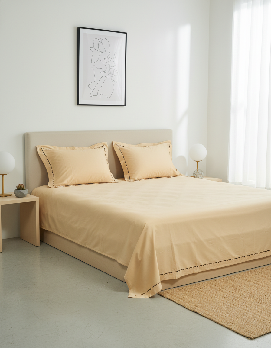 KEFI – 400 TC EMBROIDERED BEDSHEET SET (100270)