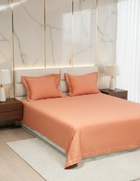Keefi - Seren Curve 100% Cotton 400 Tc Embroidered Bedsheet Set.