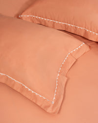 Keefi - Seren Curve 100% Cotton 400 Tc Embroidered Bedsheet Set.