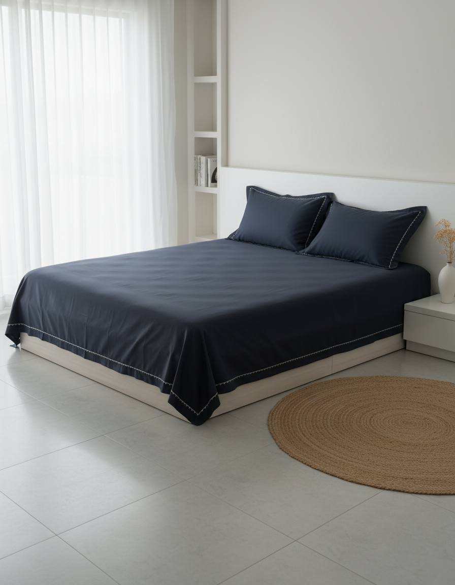 KEFI – 400 TC EMBROIDERED BEDSHEET SET (100270)