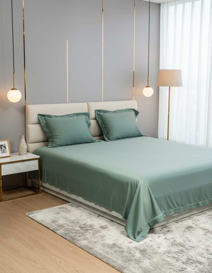 Resver - Majestic Interlace 100% Cotton 500 TC Embroidery Bedsheet Set.