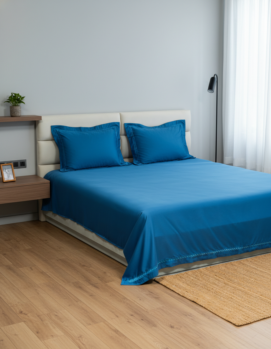 Resver - Majestic Interlace 100% Cotton 500 TC Embroidery Bedsheet Set.