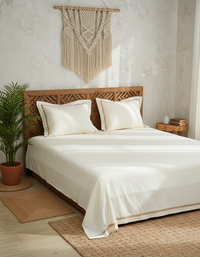 Resver - Majestic Interlace 100% Cotton 500 TC Embroidery Bedsheet Set.