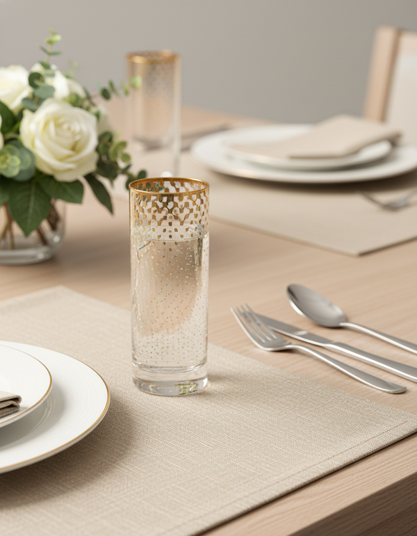 Nesta Gold Decorative Glass Set 2 Pcs