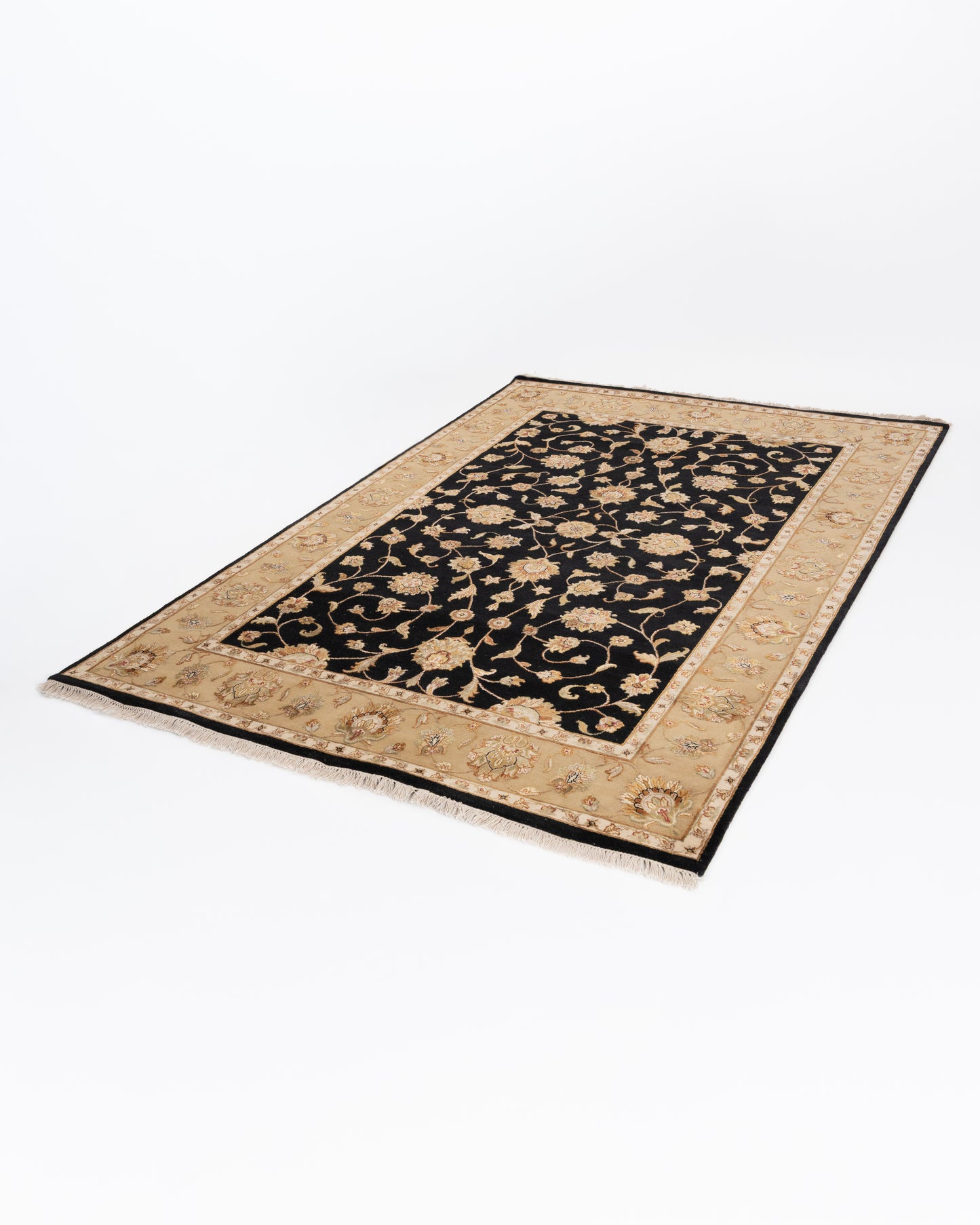 Luxury Black & Beige Floral Carpet – Maiah Home Exclusive