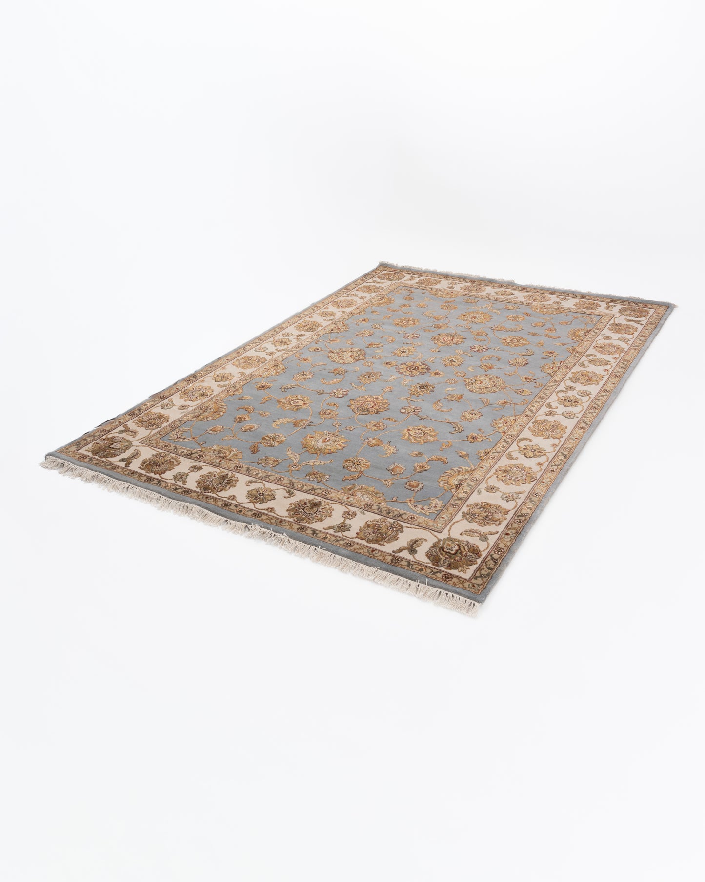 Emperor wool silk carpet - Blue Ivory