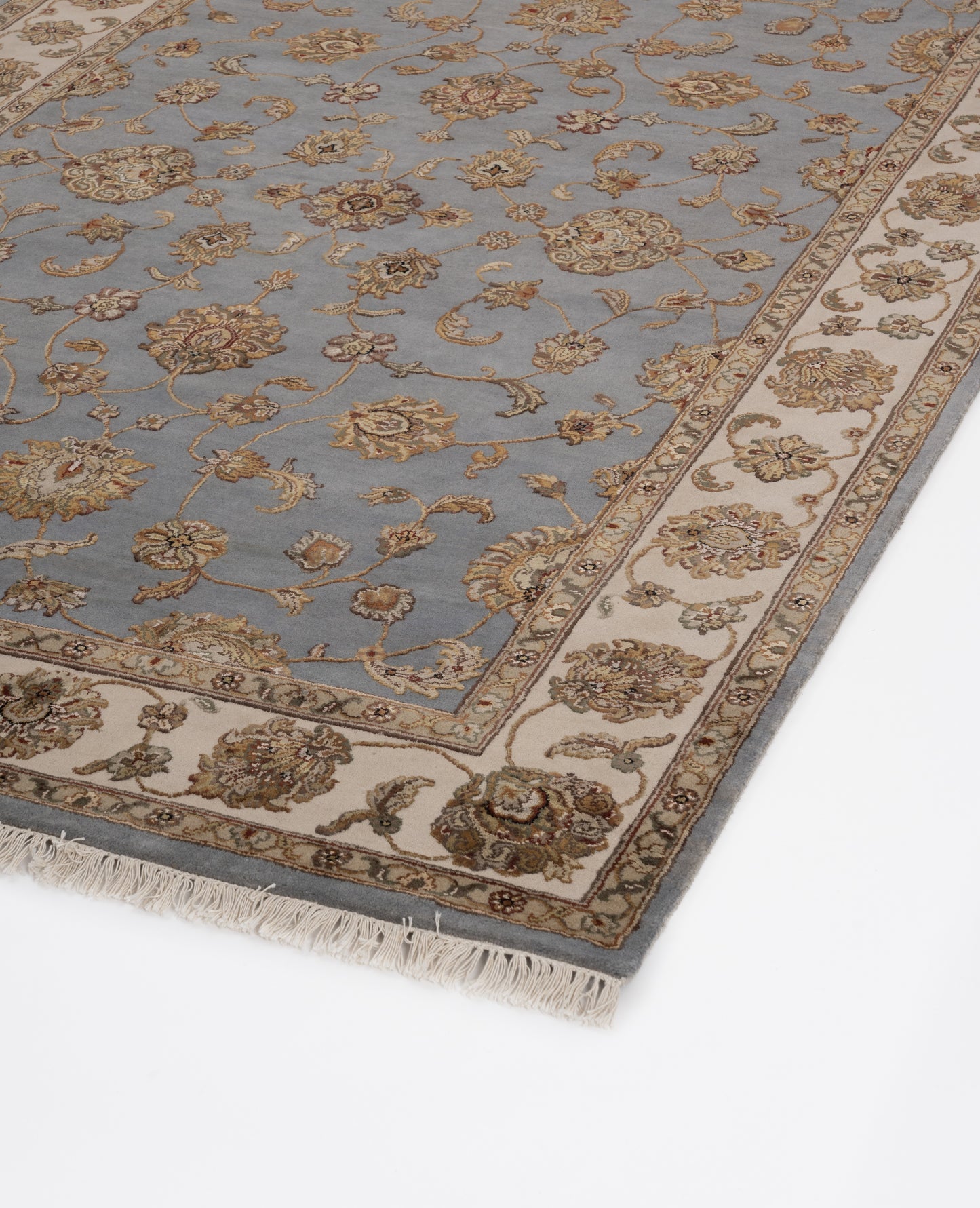 Emperor wool silk carpet - Blue Ivory
