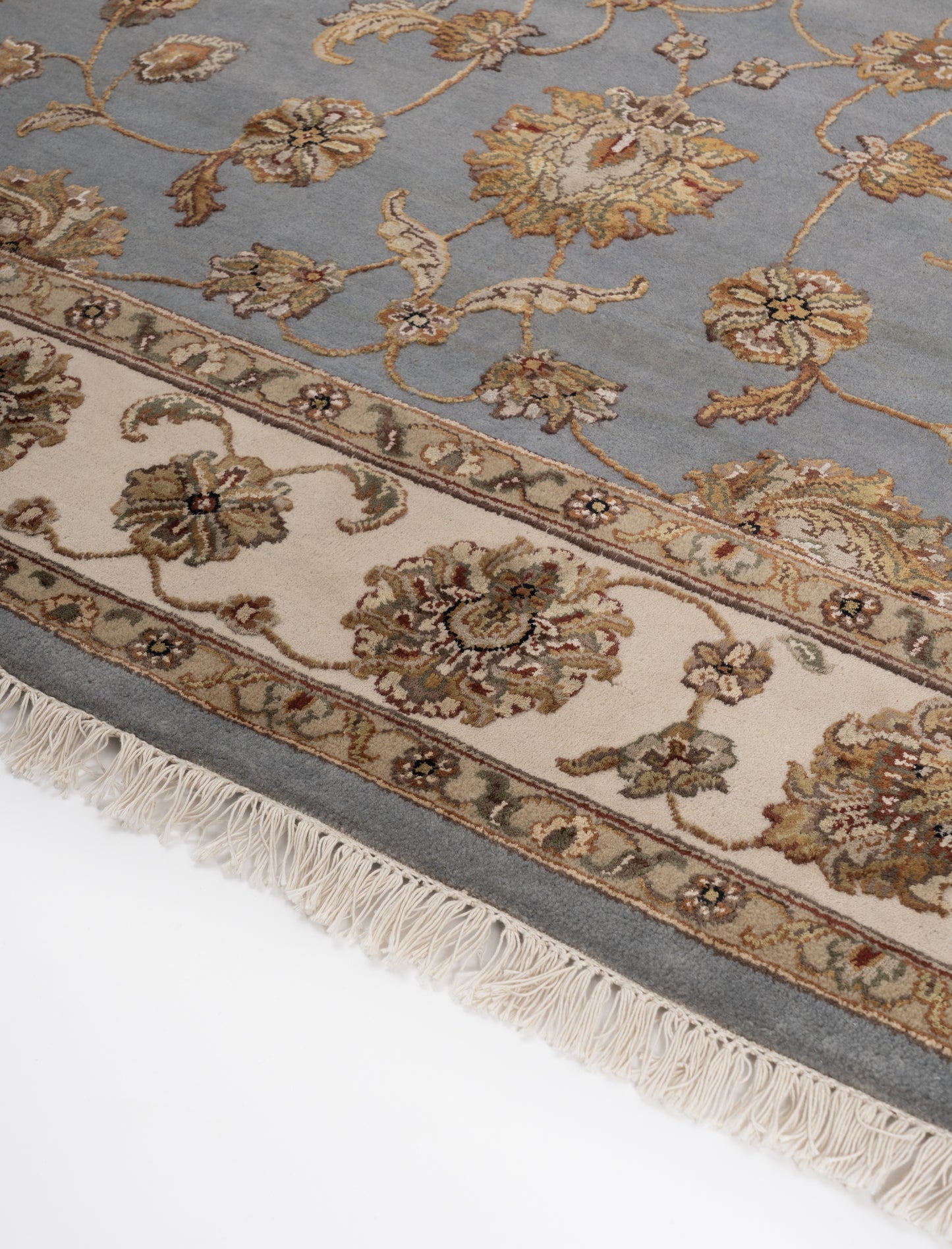 Emperor wool silk carpet - Blue Ivory