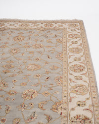Majestic vine wool silk carpet - Blue Ivory