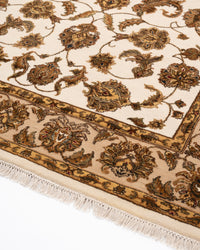 Majestic vine wool silk carpet - Ivory camel