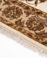 Majestic vine wool silk carpet - Ivory camel