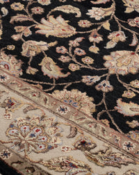 Majestic vine wool silk carpet - Black Ivory