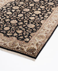 Majestic vine wool silk carpet - Black Ivory