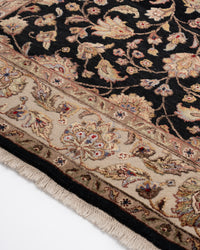 Majestic vine wool silk carpet - Black Ivory