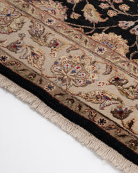 Majestic vine wool silk carpet - Black Ivory