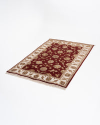 Kashan wool silk carpet - Red Ivory