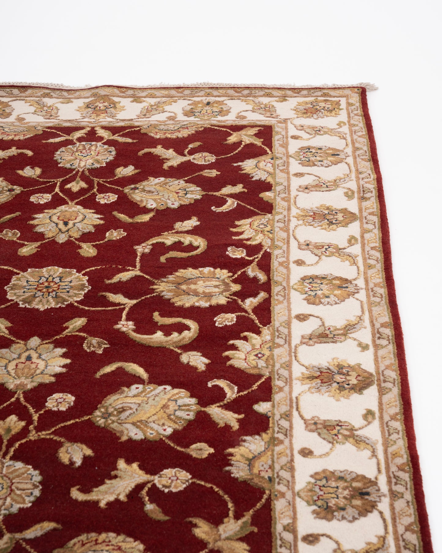 Kashan wool silk carpet - Red Ivory