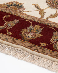 Royal persian wool silk carpet - Ivory Red