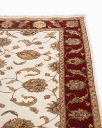 Royal persian wool silk carpet - Ivory Red