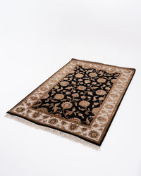 Kashan wool silk carpet - Black Ivory