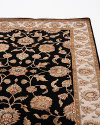 Kashan wool silk carpet - Black Ivory