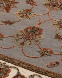 Persian dawn wool silk carpet - Grey Ivory