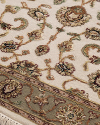 Kashan wool silk carpet - Ivory Green
