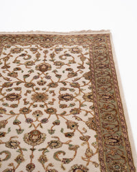 Kashan wool silk carpet - Ivory Green