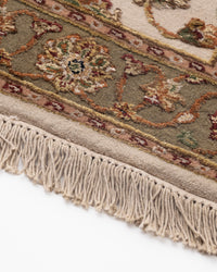 Kashan wool silk carpet - Ivory Green