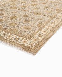 Regal elegance wool silk carpet - Blue Ivory