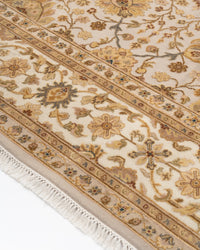 Regal elegance wool silk carpet - Blue Ivory