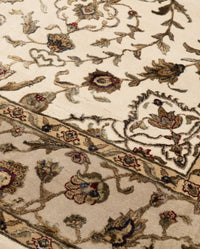 Regal Elegance Wool Silk Carpet - Ivory Camel