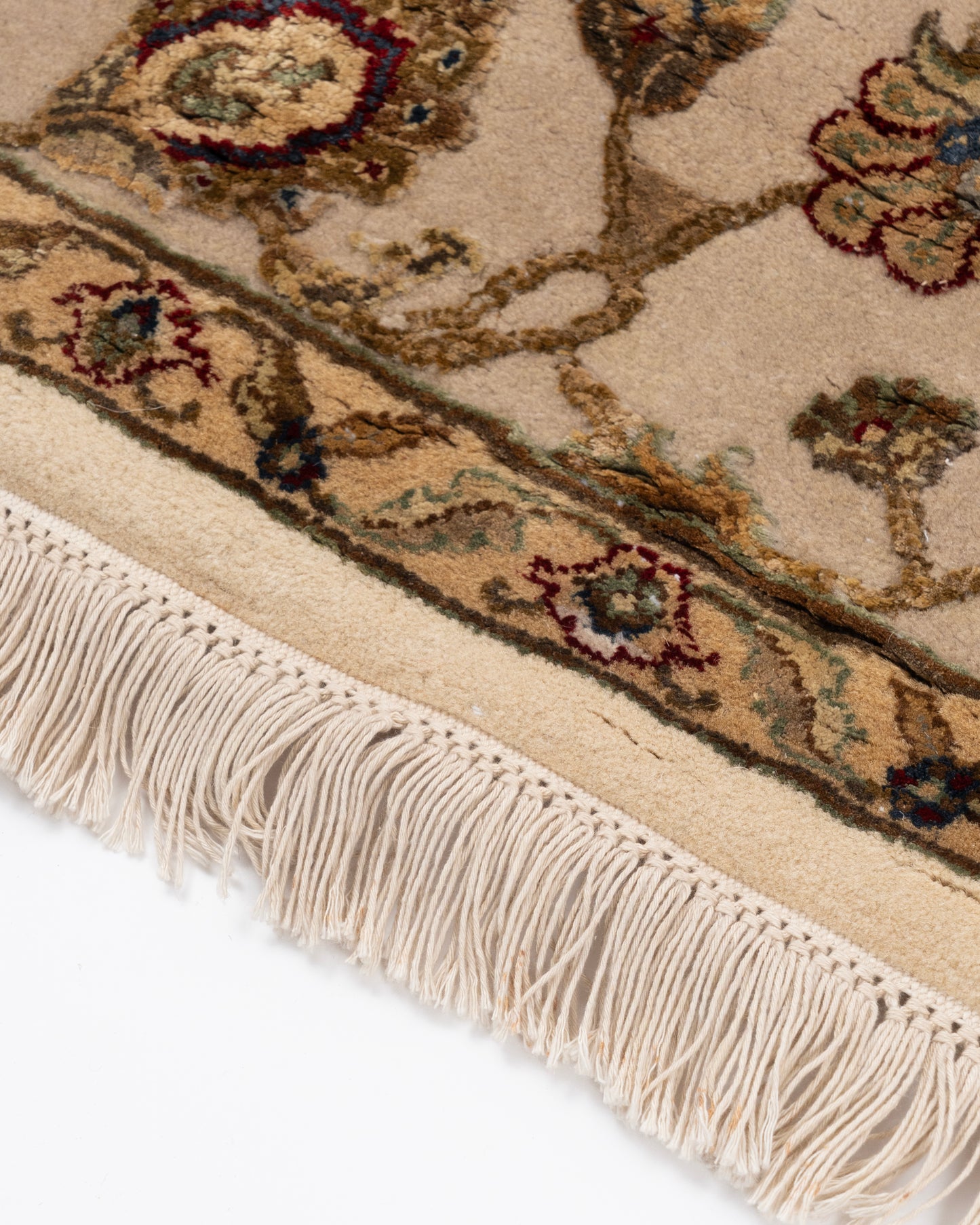 Regal Elegance Wool Silk Carpet - Ivory Camel
