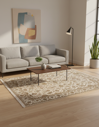 Regal Elegance Wool Silk Carpet - Ivory