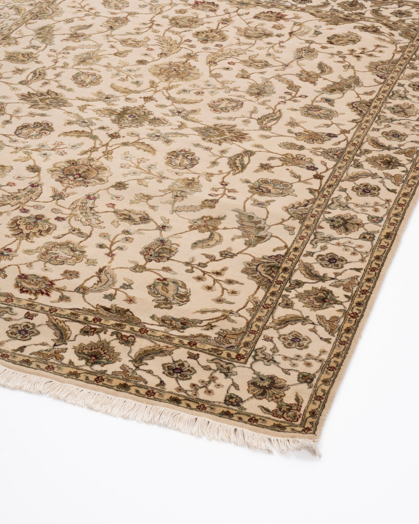Regal Elegance Wool Silk Carpet - Ivory