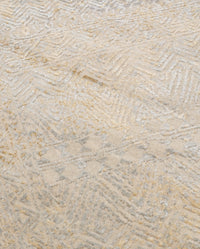 Abstract Modern Wool Silk Carpet - Grey Ivory