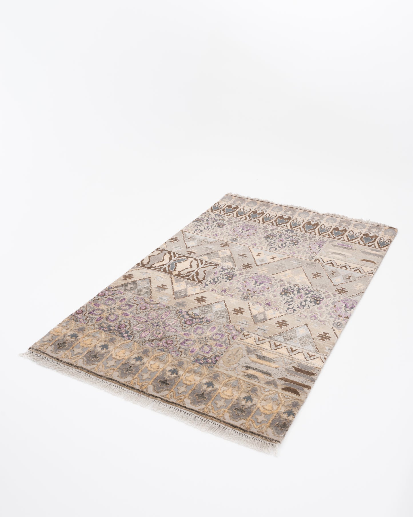Abstract Modern Luxury Hand Knotted Silk & Wool Carpet
