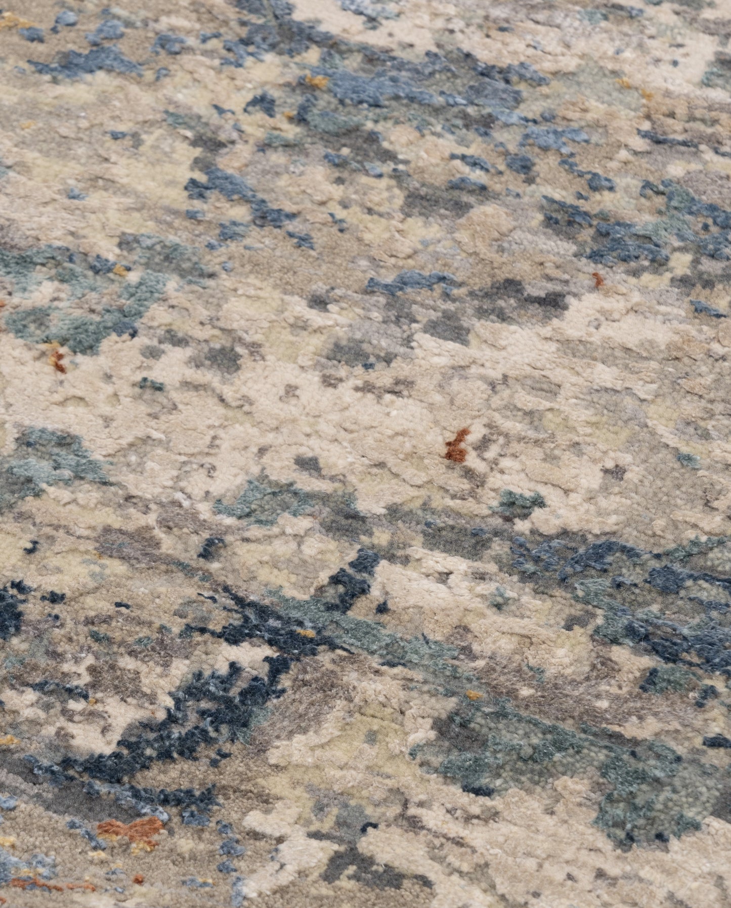 Abstract Modern Wool Silk Carpet - Dark & Light Grey