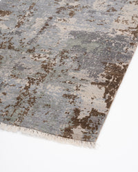 Abstract Modern Wool Silk Carpet - Grey Beige
